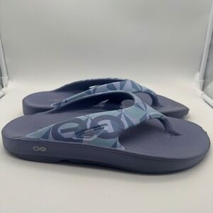 OOFOS Ooriginal Sport Flex Geometric Blue Purple Slides Mens US 13 EU‎ 46